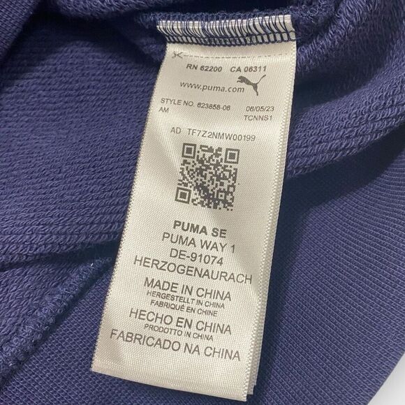 Puma x Noah Mens Quarter-Zip Navy Red French Terry Hoodie size Small New - Picture 8 of 11